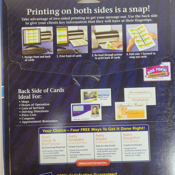 Avery Office Avery Clean Edge Business Cards Ink Jet Printable